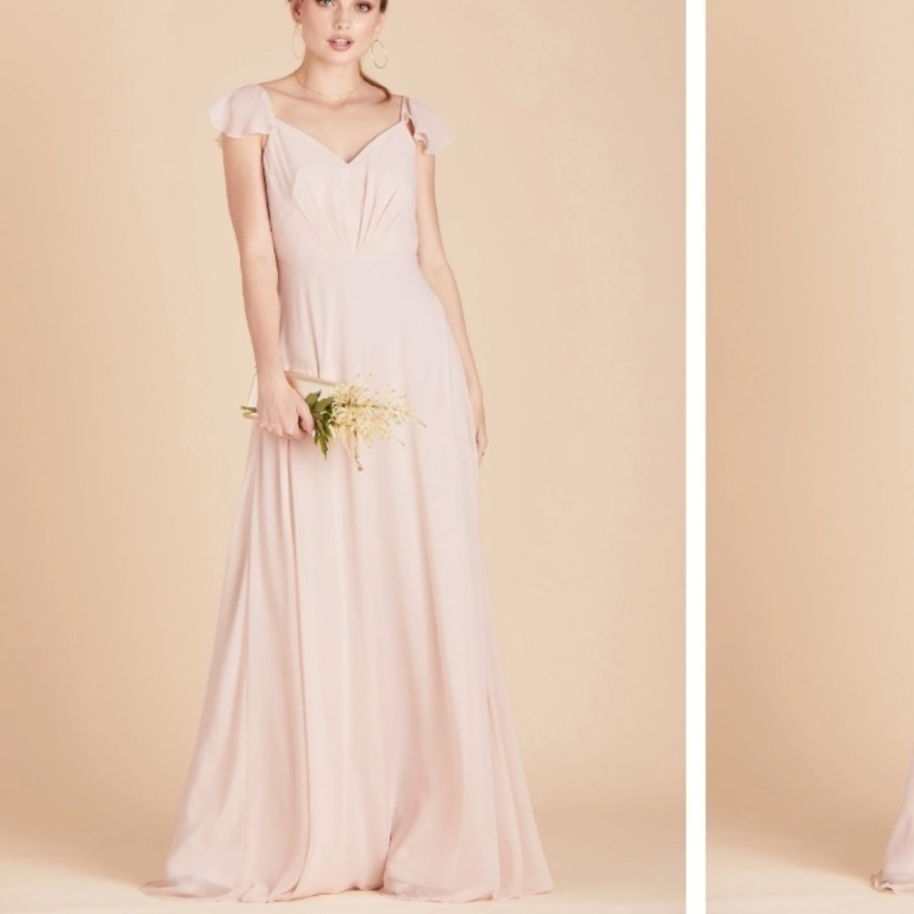NWT Birdy Grey SMALL KAE DRESS CHIFFON PALE BLUSH Bridesmaid Wedding
